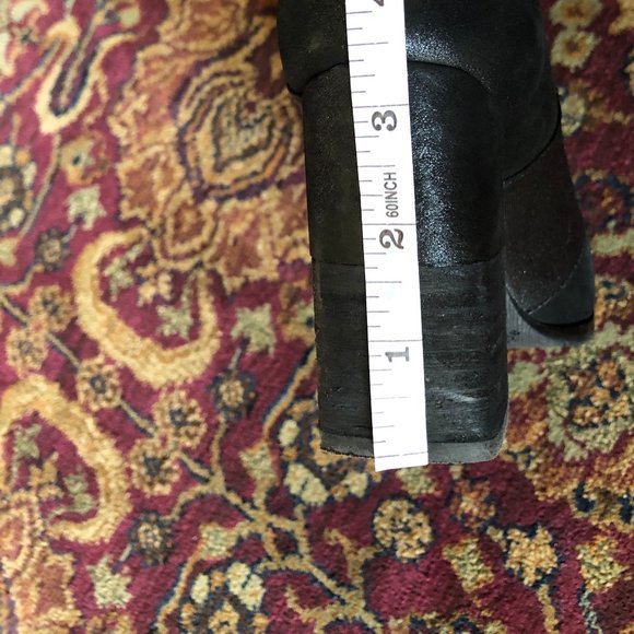 *ANTELOPE* Genuine Leather 903 Hi Banded Block Heel Black Shoes - Size 6.5 - Picture 15 of 16